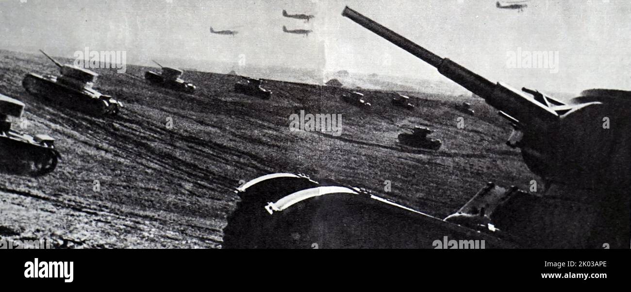 Hitler's blow to the Soviet Union was sudden, German forces advance into Russia. World War Two 1941. Stock Photo