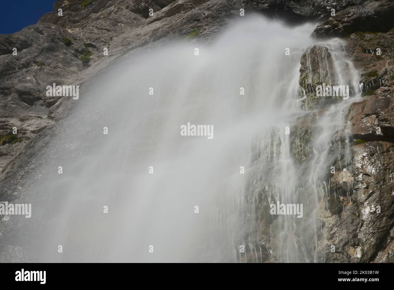 Waterfall in Sefinental, Bernese Oberland, Switzerland Stock Photo
