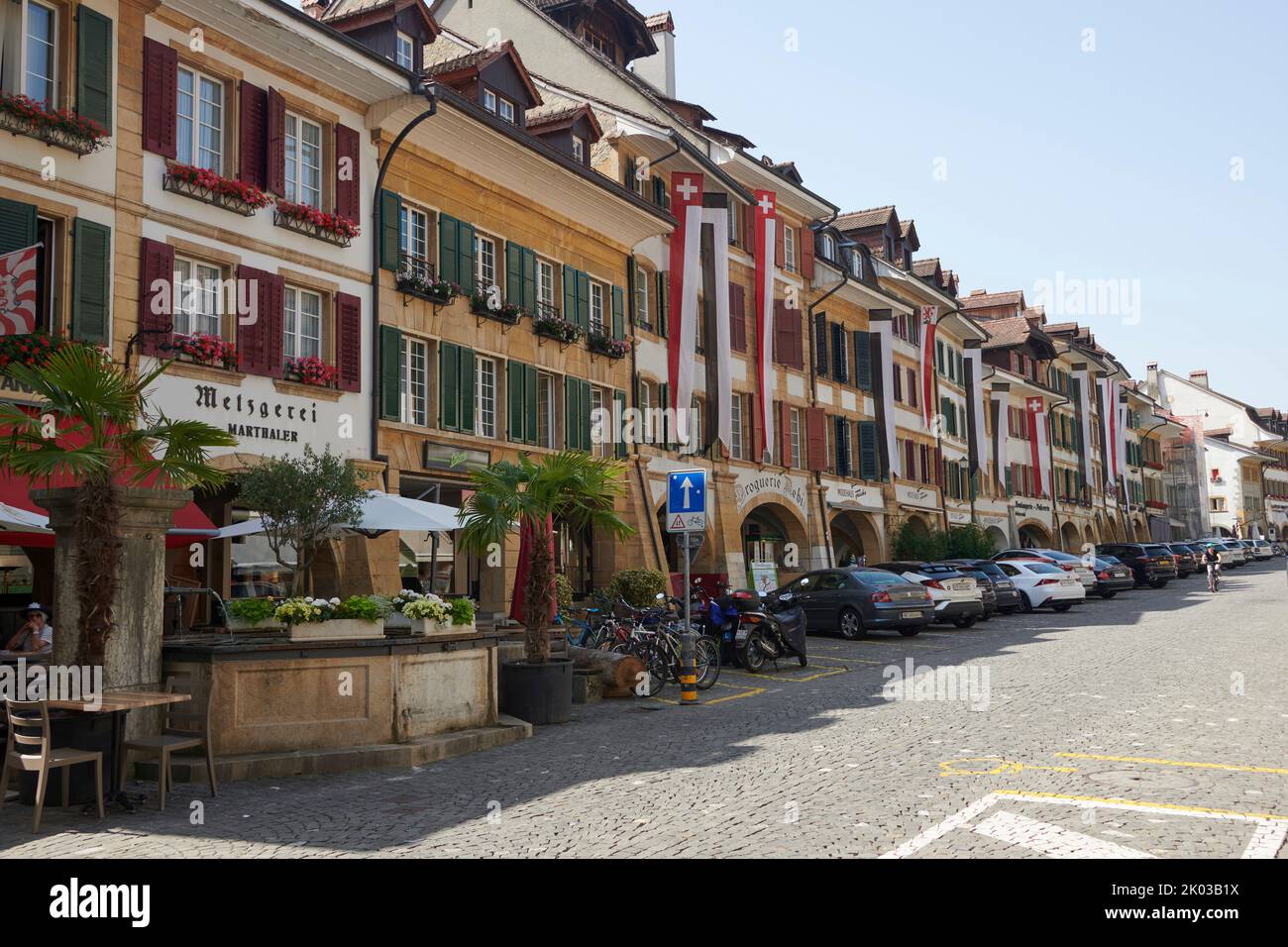 Switzerland, Murten, city view Stock Photo