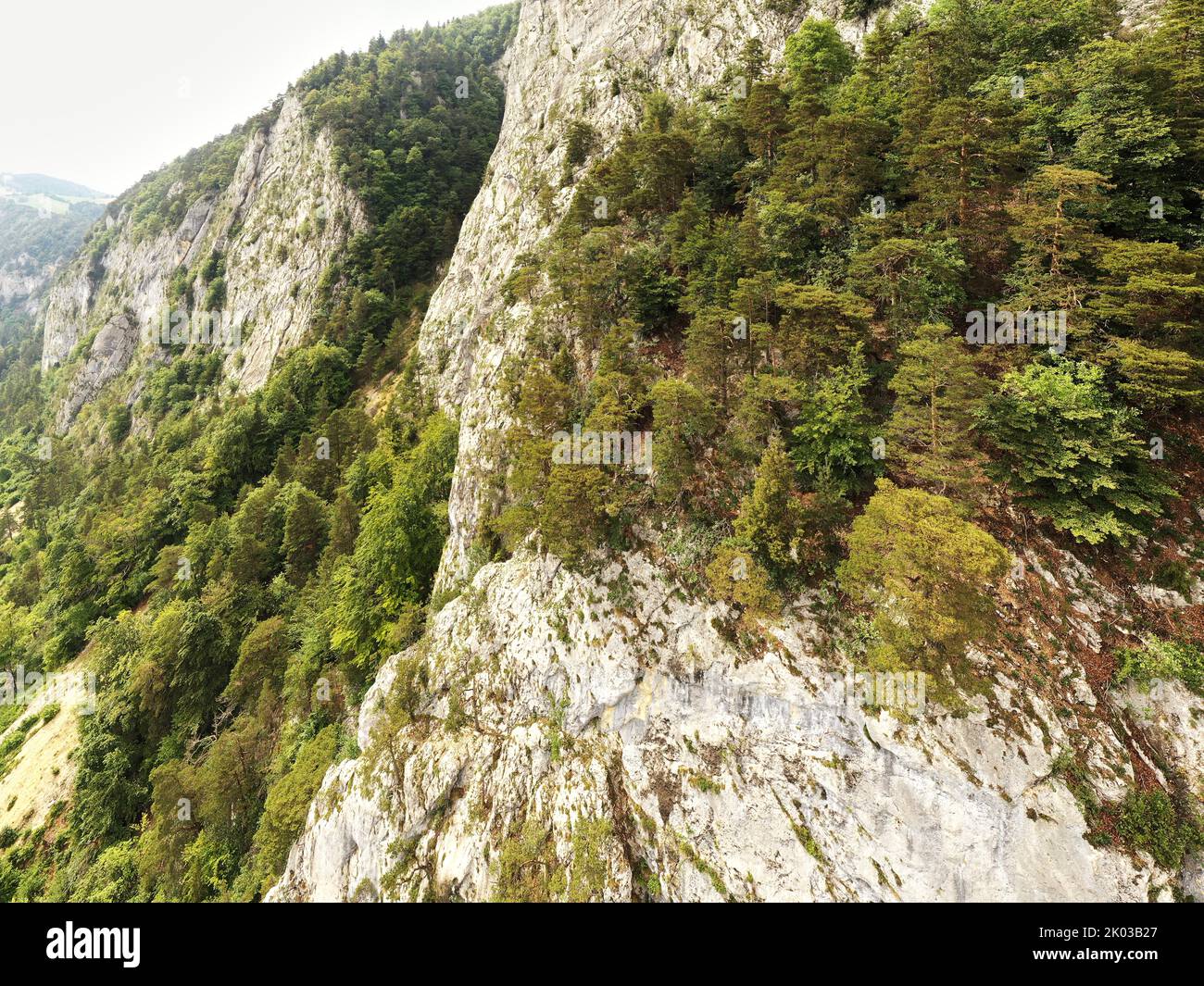 Aerial view in Jura mountains in Switzerland Stock Photo
