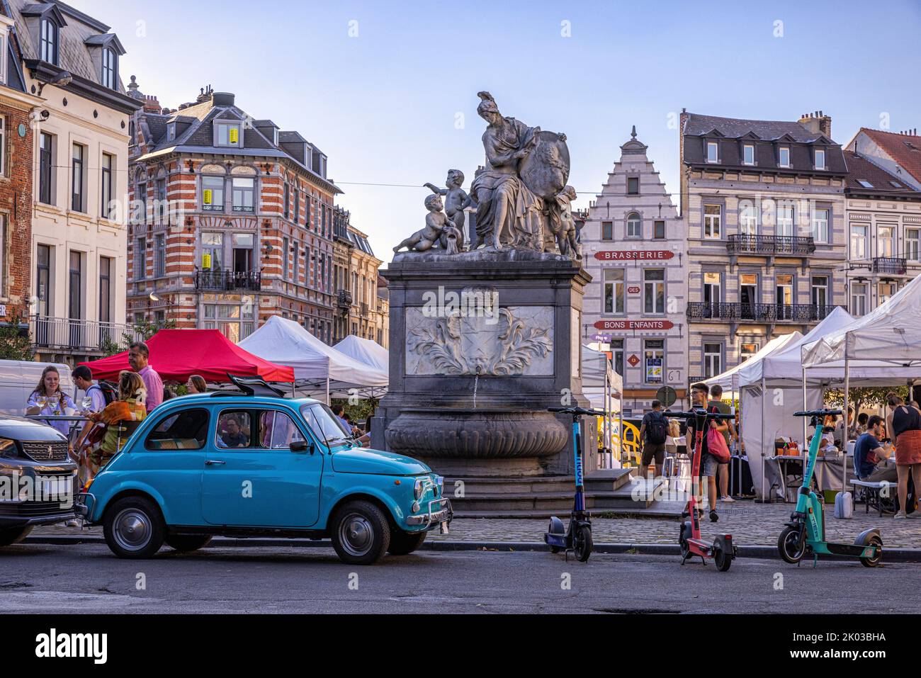 Place du Grand Sablon. Brussels, Belgium. Stock Photo