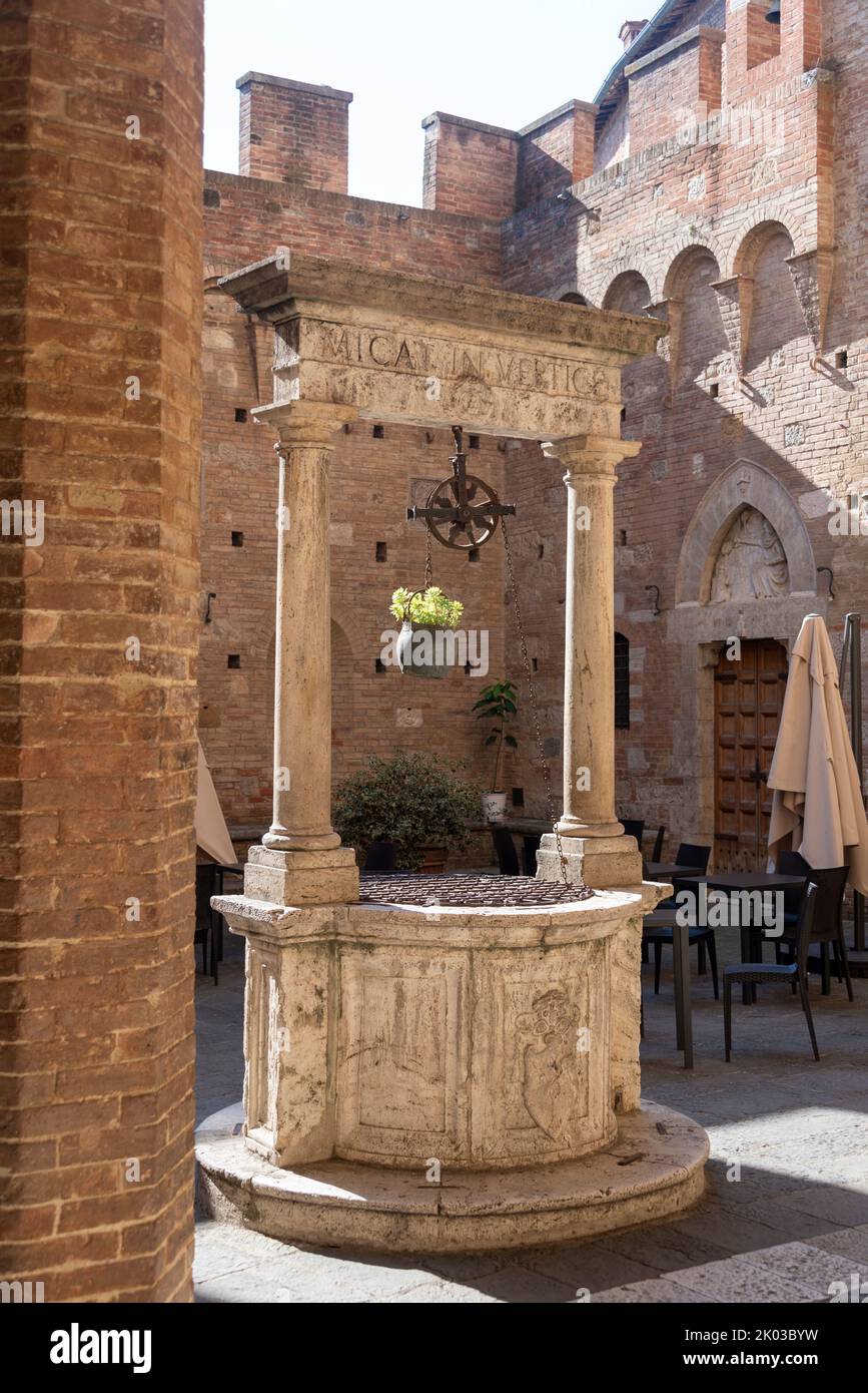 Historical fountain, Siena, Tuscany, Italy Stock Photo