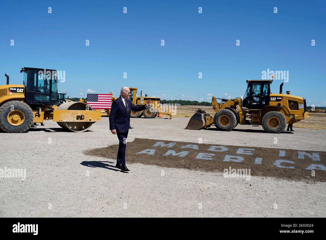 U.S. President Joe Biden attends the groundbreaking of the new Intel semiconductor manufacturing facility in New Albany, Ohio, U.S., September 9, 2022. REUTERS/Joshua Roberts Stock Photo