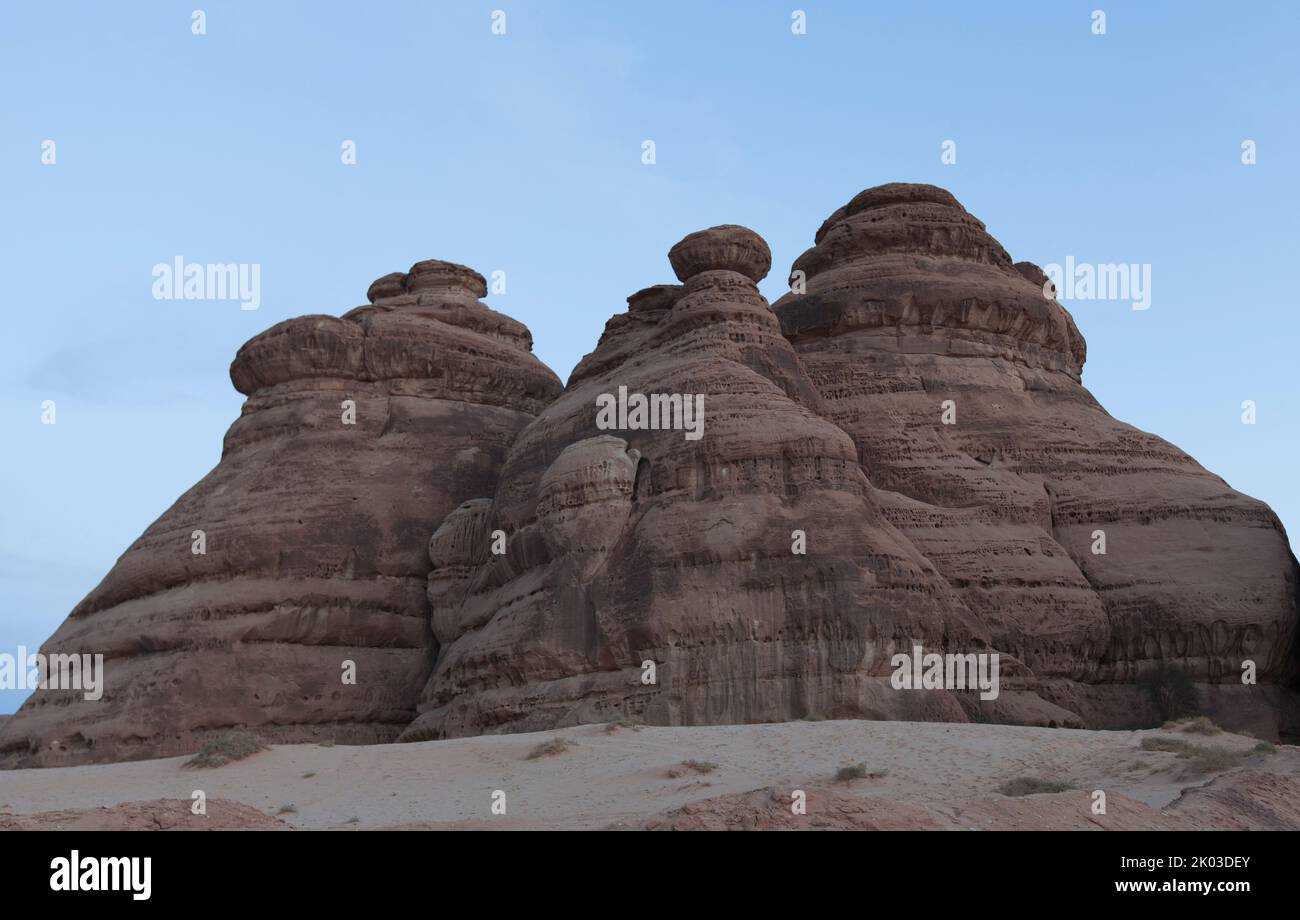 Saudi Arabia, Madain Saleh, the archaeological site with the Nabatean tomb of the 1st century Stock Photo