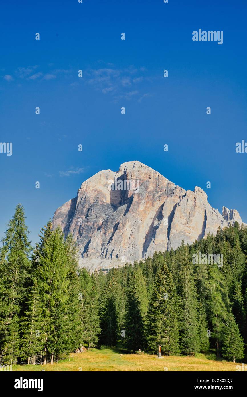 Italy, Veneto, province of Belluno, Cortina d' Ampezzo. Tofana di Rozes, Dolomites Stock Photo
