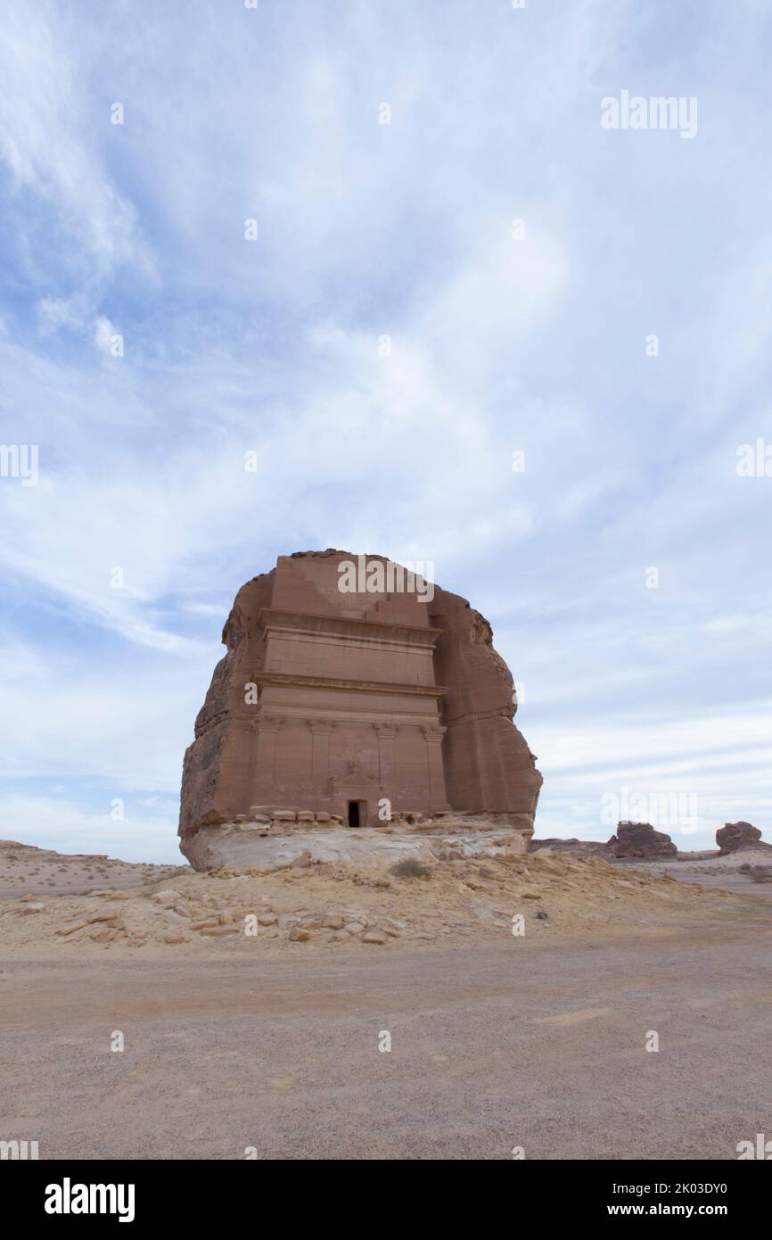 Saudi Arabia, Madain Saleh, the archaeological site with the Nabatean tomb of the 1st century Stock Photo