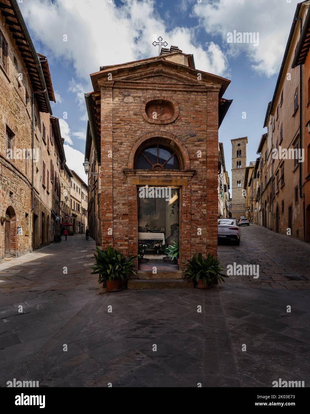 Volterra, city, San Cristoforo, Campanile della Cattedrale, Pisa province, Tuscany, Italy Stock Photo