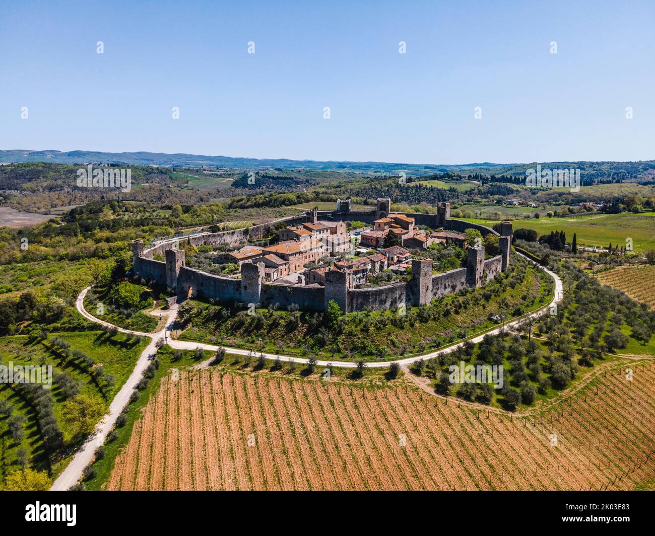 Monteriggioni, mountain village, Tuscany, Siena, Italy Stock Photo