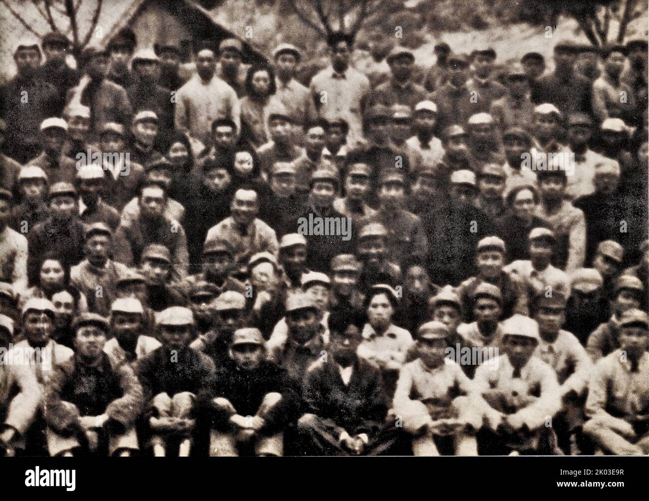 Group photo of delegates to the Seventh National Congress of the Communist Party of China (partial). Ren Bishi was a military and political leader in the early Chinese Communist Party. In the early 1930s, Stock Photo