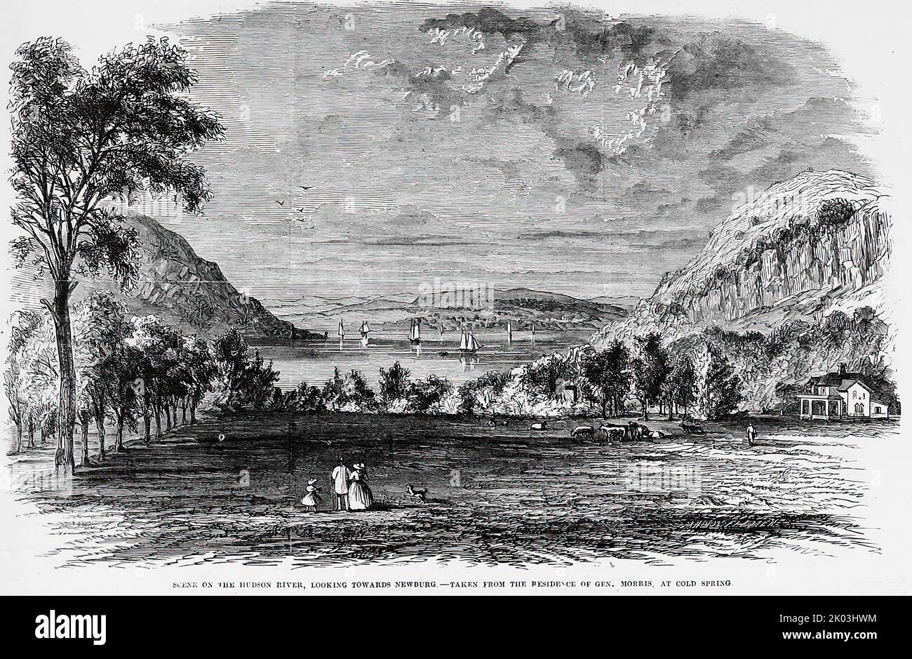 Scene on the Hudson River, looking toward Newburg Taken from the