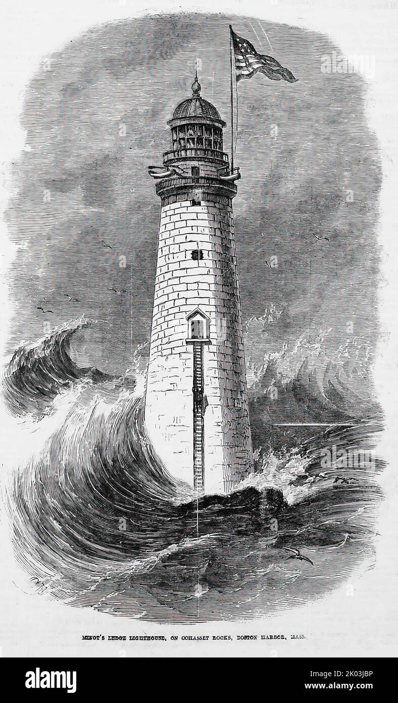 Minot's Ledge Lighthouse, on Cohasset Rocks, Boston Harbor