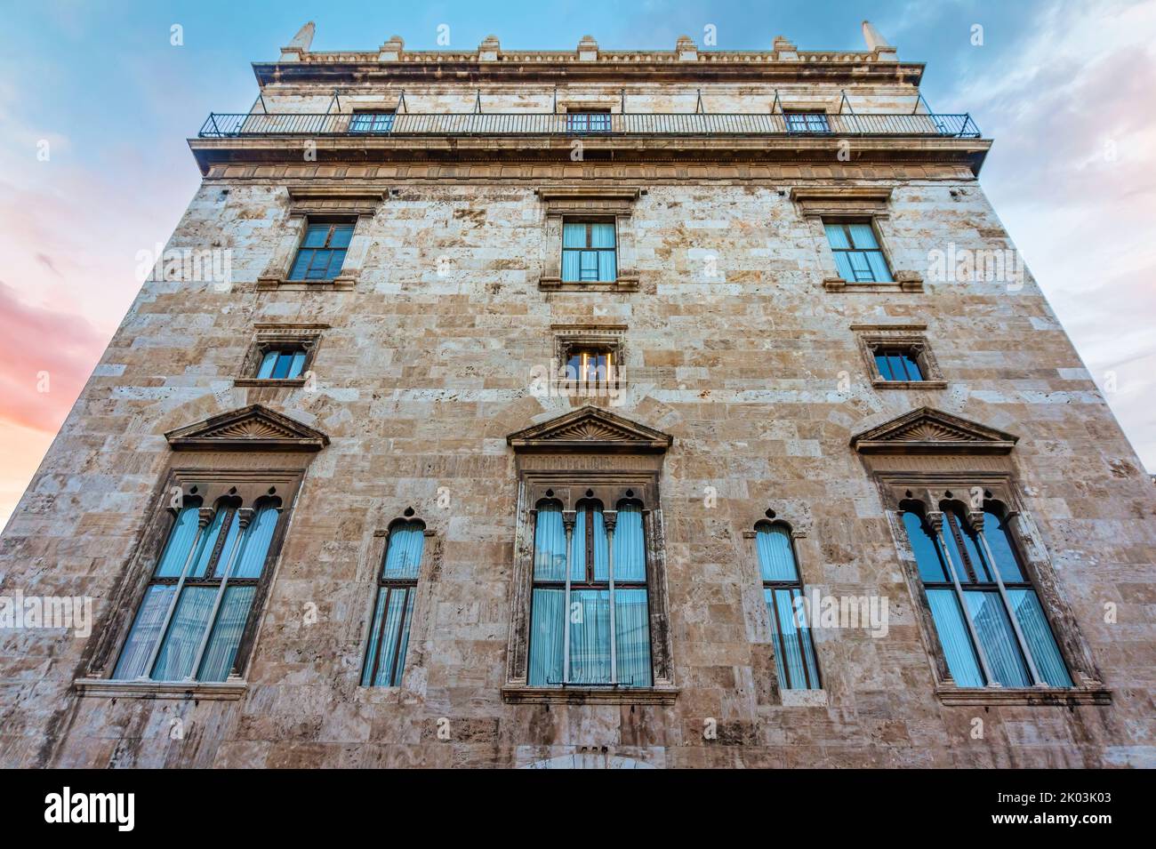 A medieval building occupied by the Palau de la Generalitat Valenciana, Spain Stock Photo
