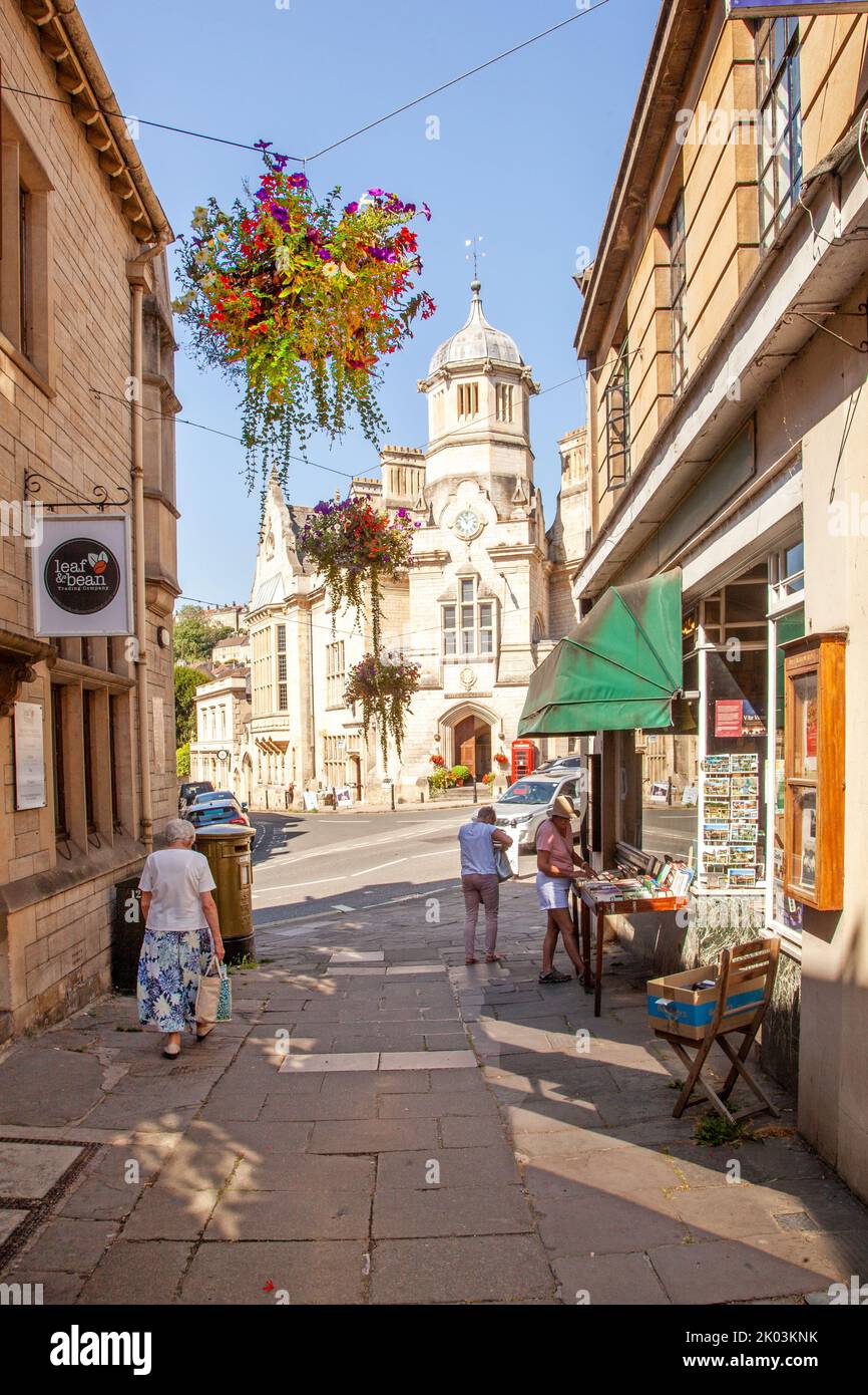 Roman Catholic Church, formerly Bradford-on-Avon Town Hall is a place of worship in Market Street Bradford-on-Avon, Wiltshire, seen from the Shambles Stock Photo