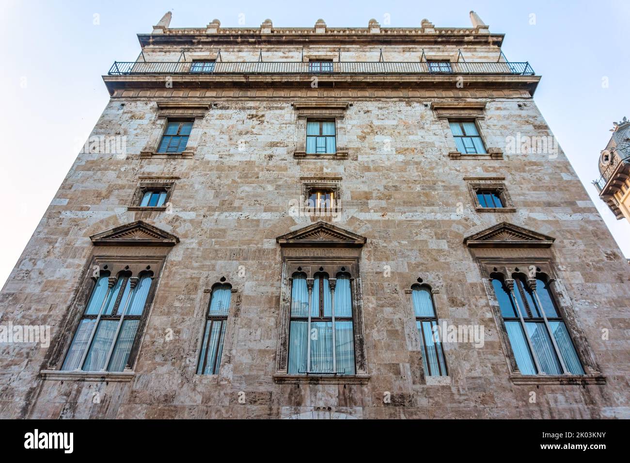 A medieval building occupied by the Palau de la Generalitat Valenciana, Spain Stock Photo