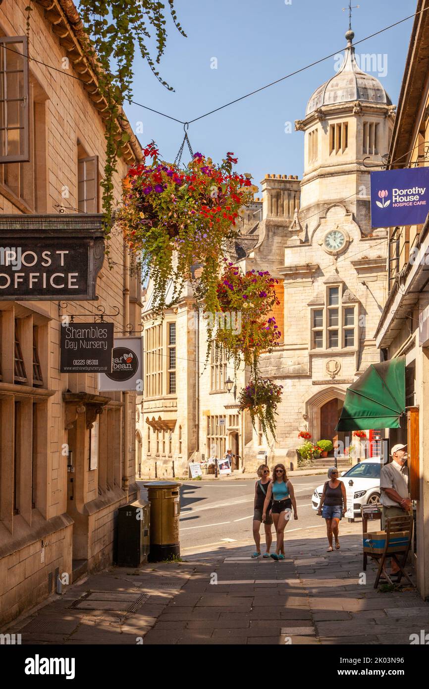 Roman Catholic Church, formerly Bradford-on-Avon Town Hall is a place of worship in Market Street Bradford-on-Avon, Wiltshire, seen from the Shambles Stock Photo