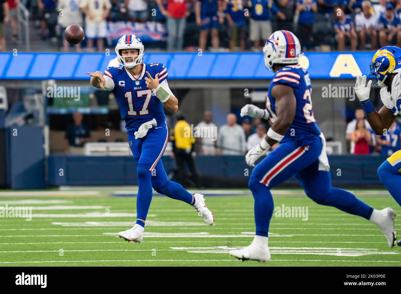 INGLEWOOD, CA - SEPTEMBER 8: Zack Moss #20 of the Bills during an