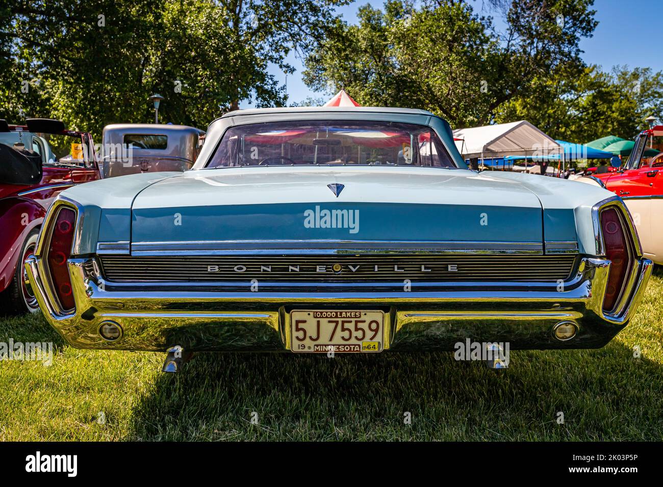 Falcon Heights, MN June 17, 2022 Low perspective rear view of a 1964