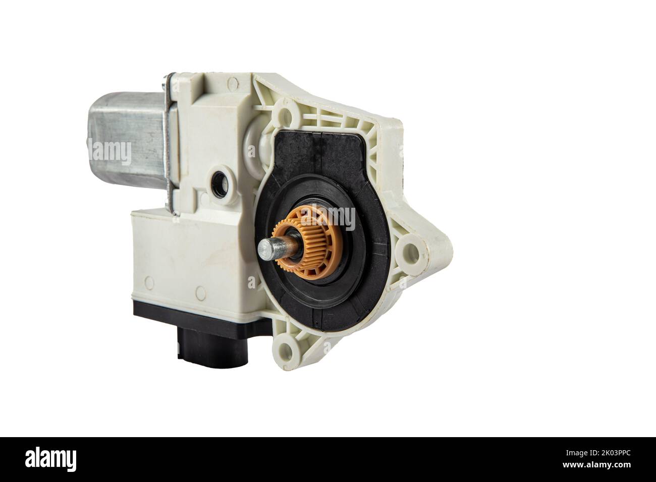 Motor, door window. Electric window mechanism motor for a car on a