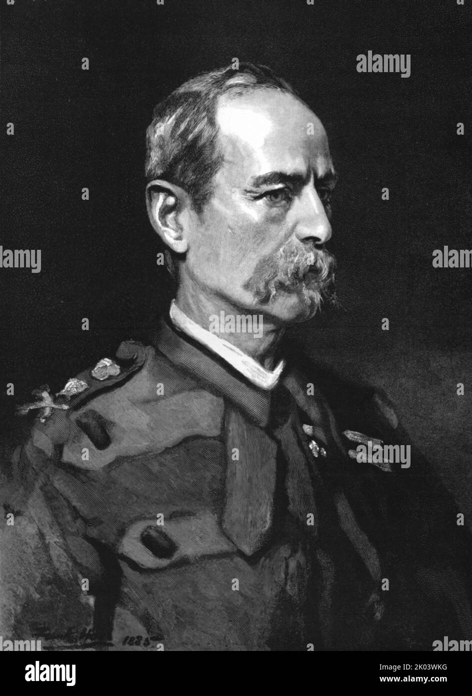 'Lieutenant-General Sir Frederick Roberts, Bart, VC, GCB, Commander-in-Chief of the Army in India 1885', 1886. From &quot;The Graphic. An Illustrated Weekly Newspaper Volume 33. January to June, 1886&quot;. Stock Photo