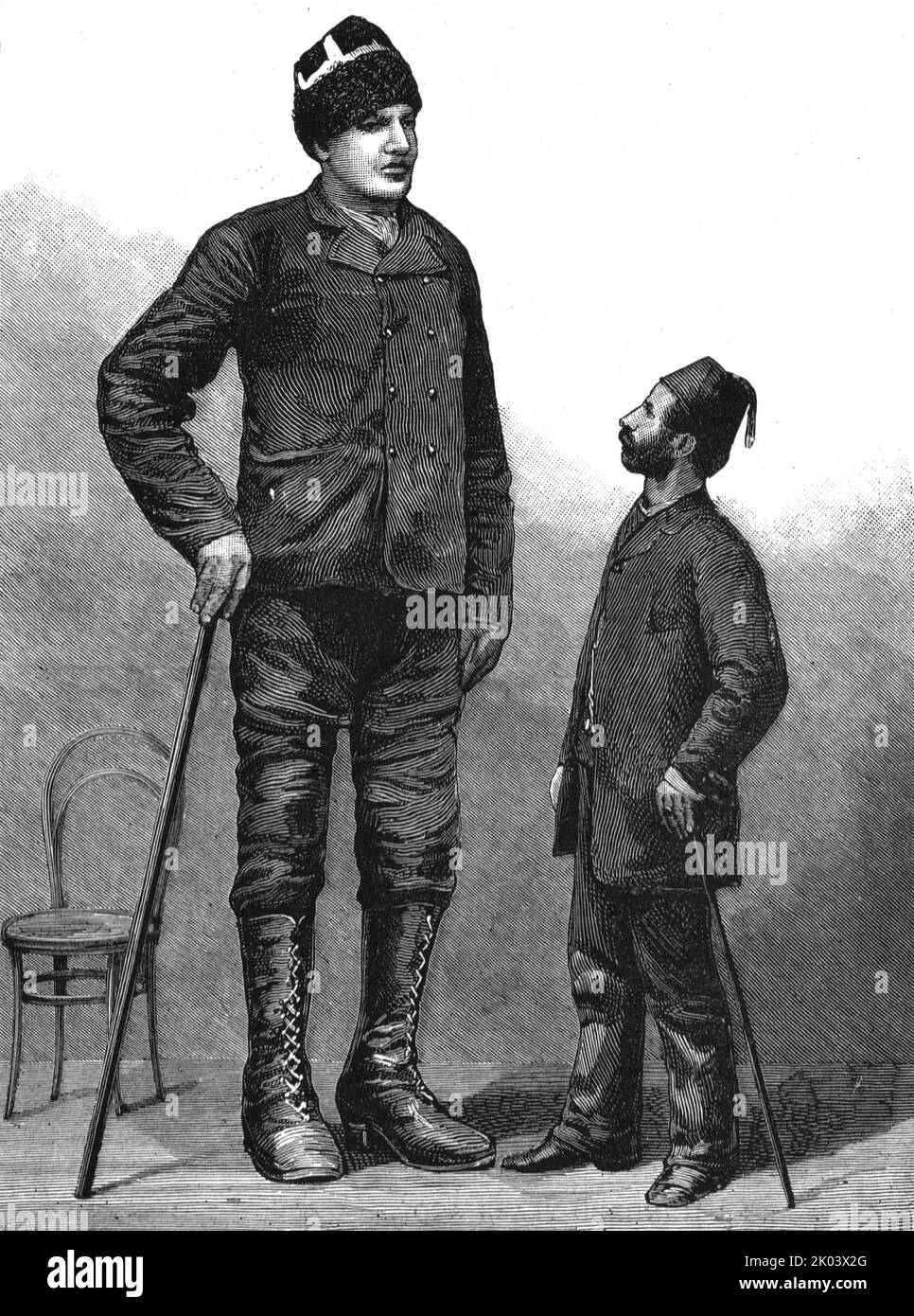 'Amanab, a Greek giant, 7 feet 9 inches tall', 1886. From &quot;The Graphic. An Illustrated Weekly Newspaper Volume 33. January to June, 1886&quot; Stock Photo