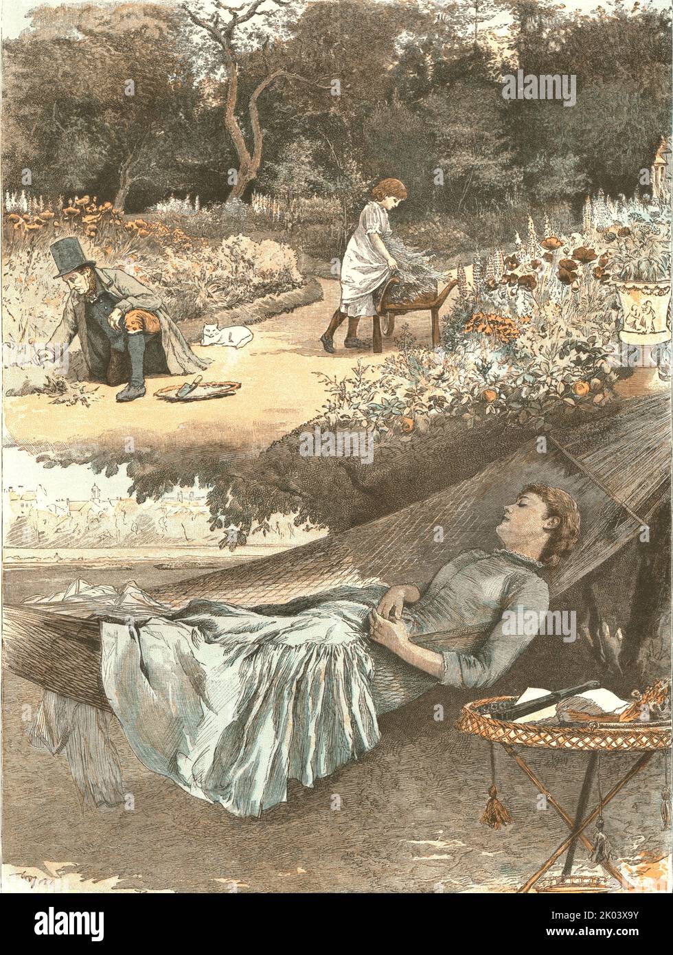 'A midsummer day's dream', 1886.From &quot;The Graphic. An Illustrated Weekly Newspaper Volume 33. January to June, 1886&quot;. Stock Photo