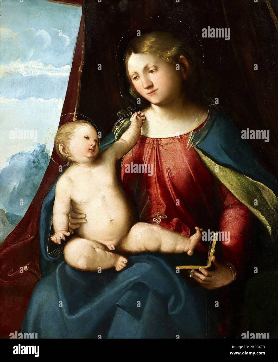 Virgin and Child, c. 1520. Found in the collection of the Accademia Carrara, Bergamo. Stock Photo