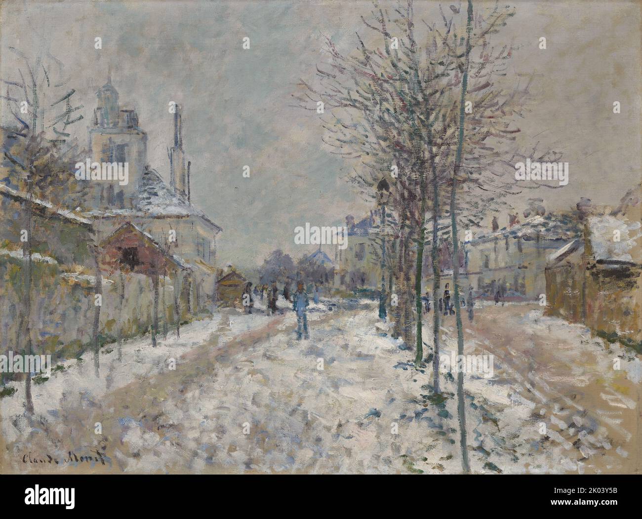 Le Boulevard de Pontoise &#xe0; Argenteuil, neige (The Snow-Covered Boulevard de Pontoise in Argenteuil)  , 1875. Found in the collection of the Art Museum Basel. Stock Photo