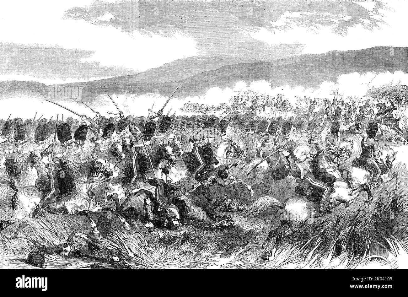 The Action at Balaclava - Charge of the Scots Greys, October 25, 1854