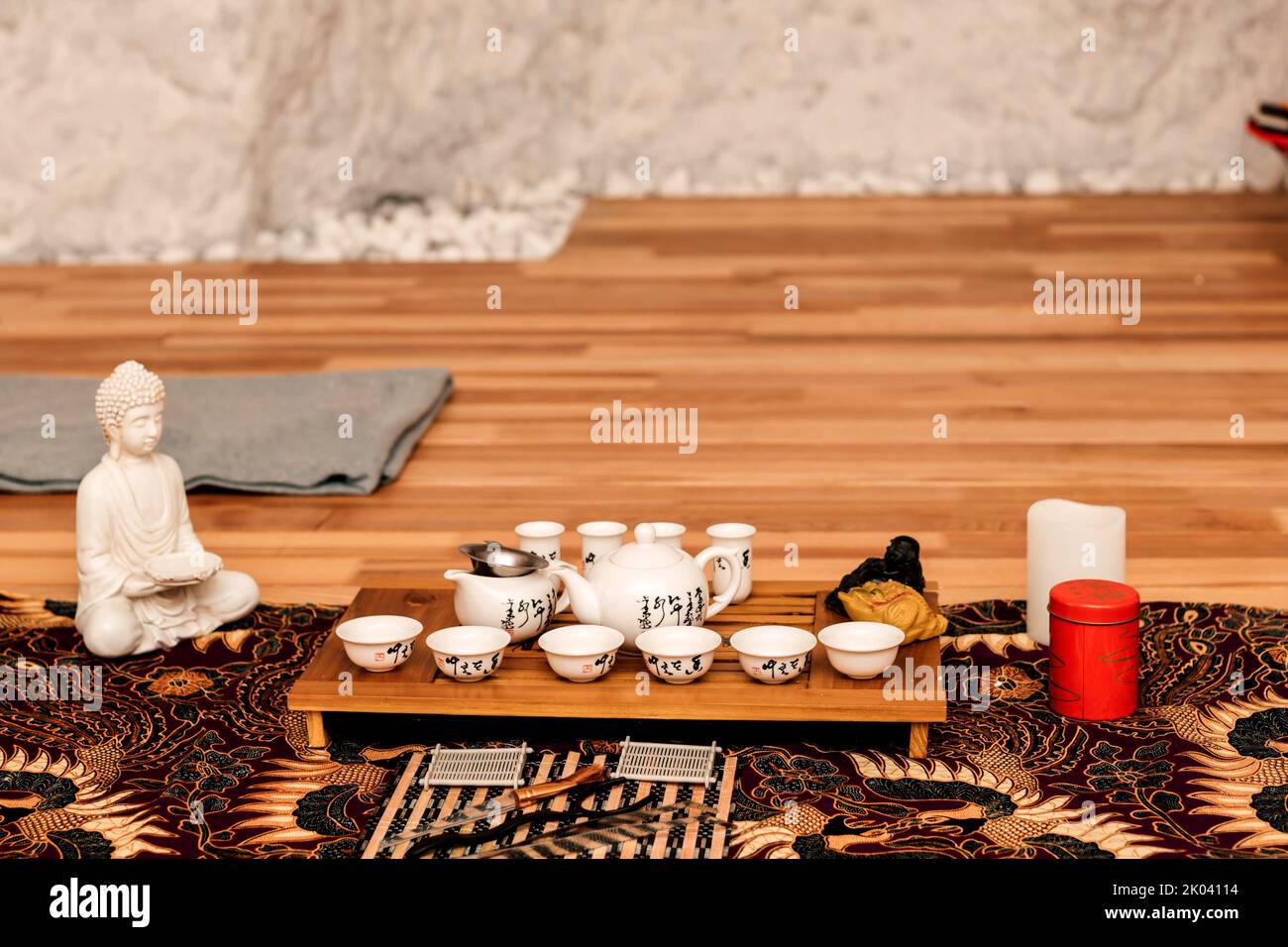 Chinese tea ceremony. A set of dishes for tea drinking Stock Photo