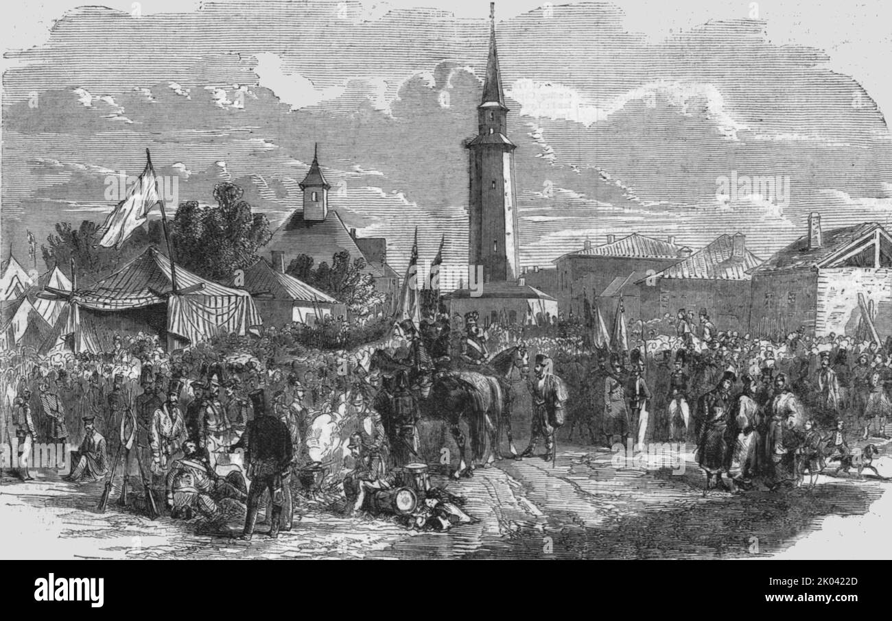 'Russians at Giurgevo', 1854.From &quot;Cassells Illustrated Family Paper; London Weekly 31/12/1853 - 30/12/1854&quot;. Stock Photo