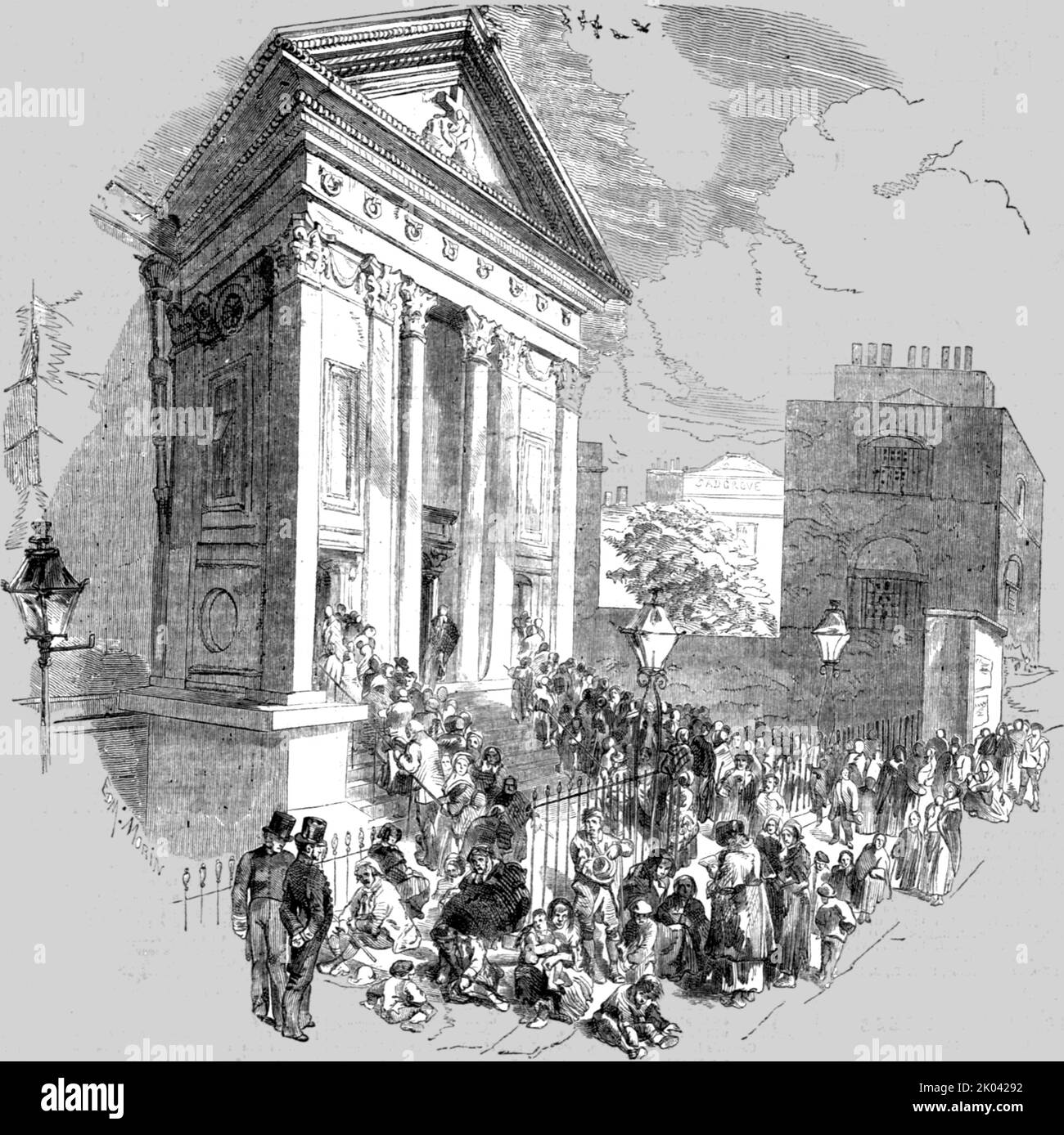 'Moorfields Chapel; Easter Sunday', 1854. From &quot;Cassells Illustrated Family Paper; London Weekly 31/12/1853 - 30/12/1854&quot;. Stock Photo