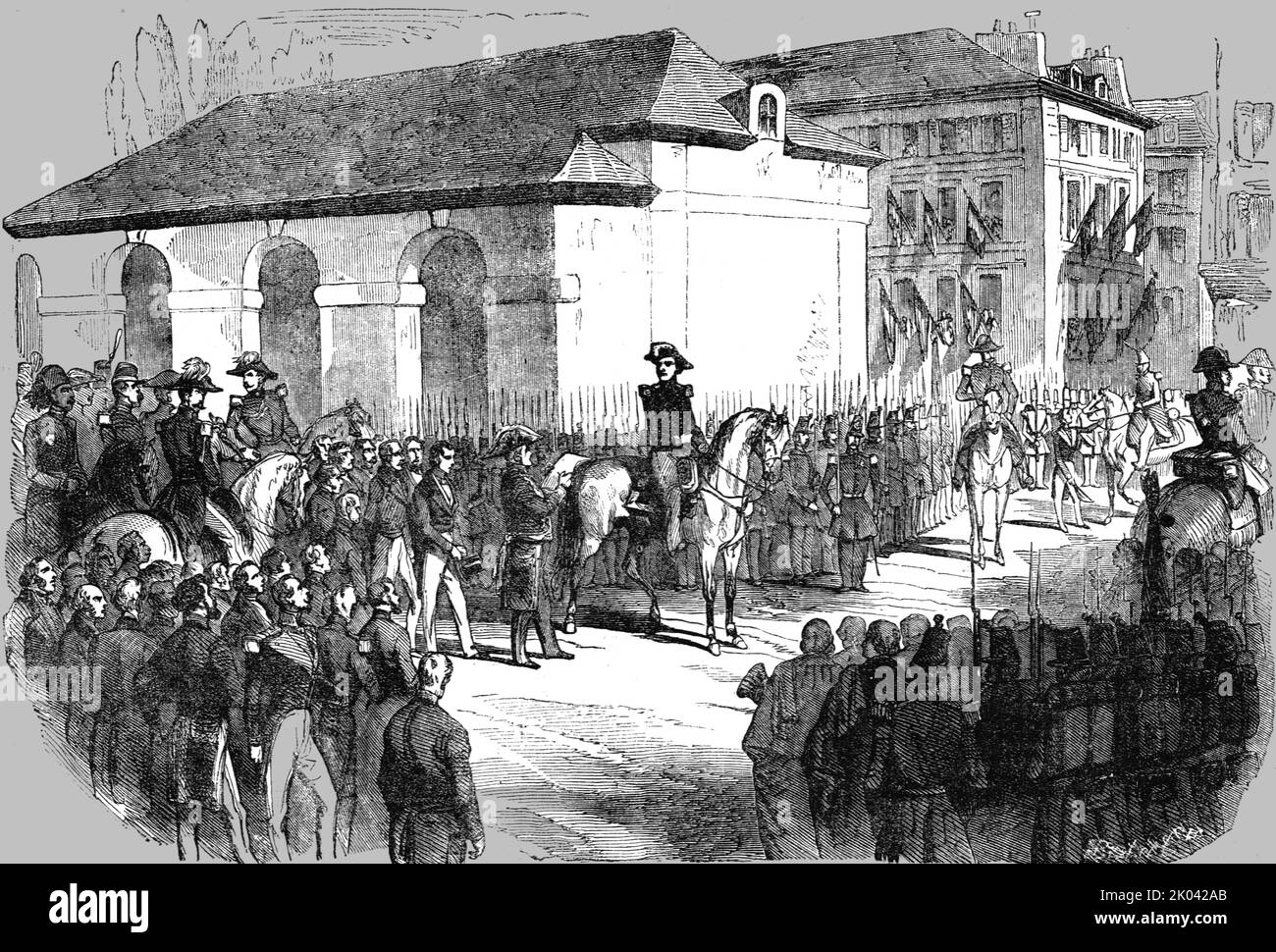 'Entry of Prince Jerome Bonaparte into Toulon', 1854. From &quot;Cassells Illustrated Family Paper; London Weekly 31/12/1853 - 30/12/1854&quot;. Stock Photo