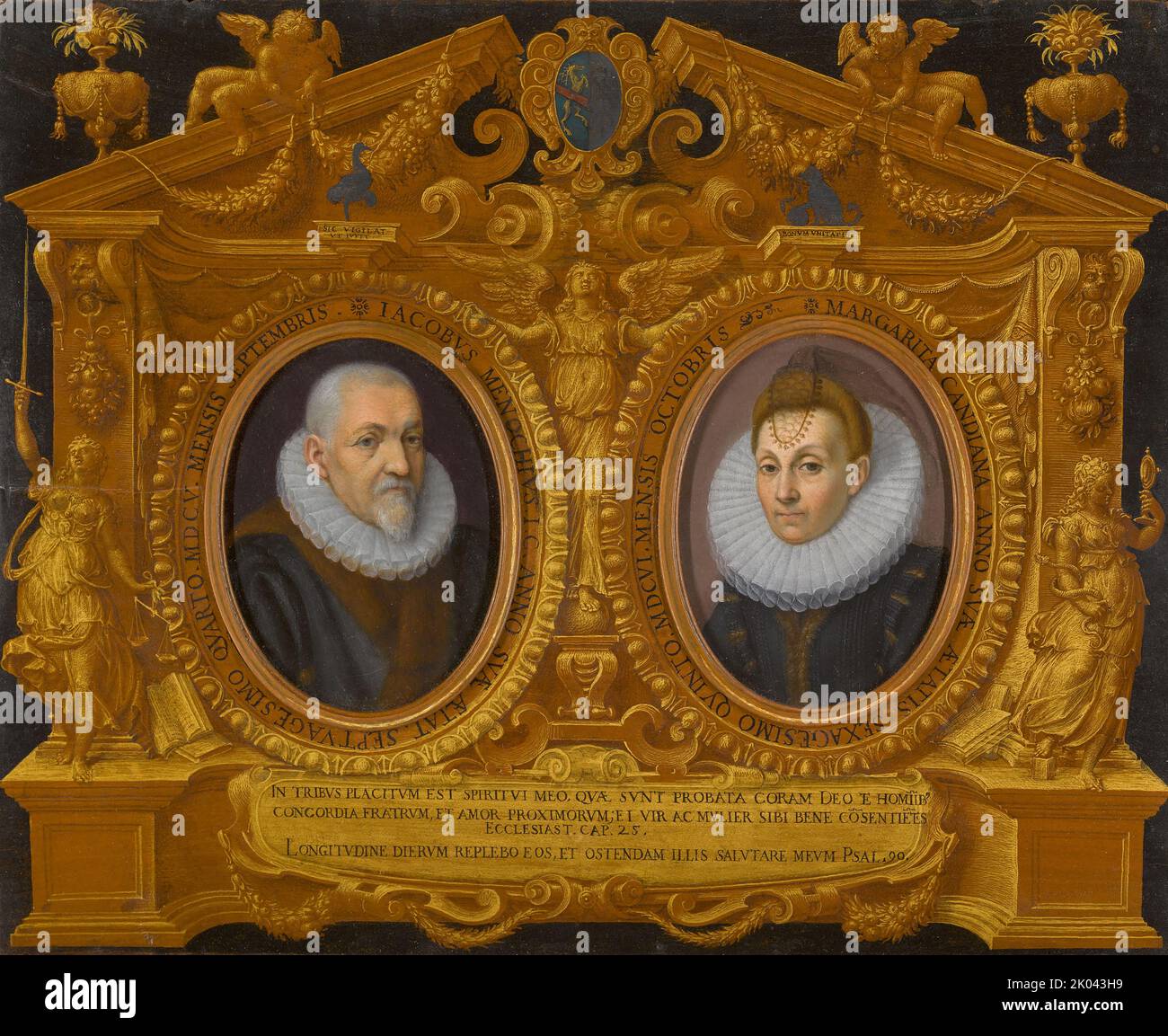 Double portrait Jacopo Menochio and his wife, Margherita Candiana, in a ...