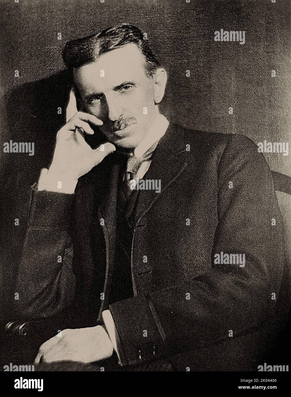 Nikola Tesla (1856-1943) , 1915. Private Collection. Stock Photo