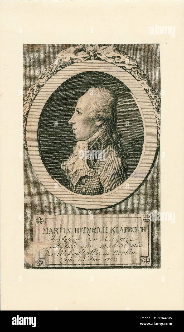 Portrait of the Chemist Martin Heinrich Klaproth (1743-1817), 1780. Private Collection. Stock Photo