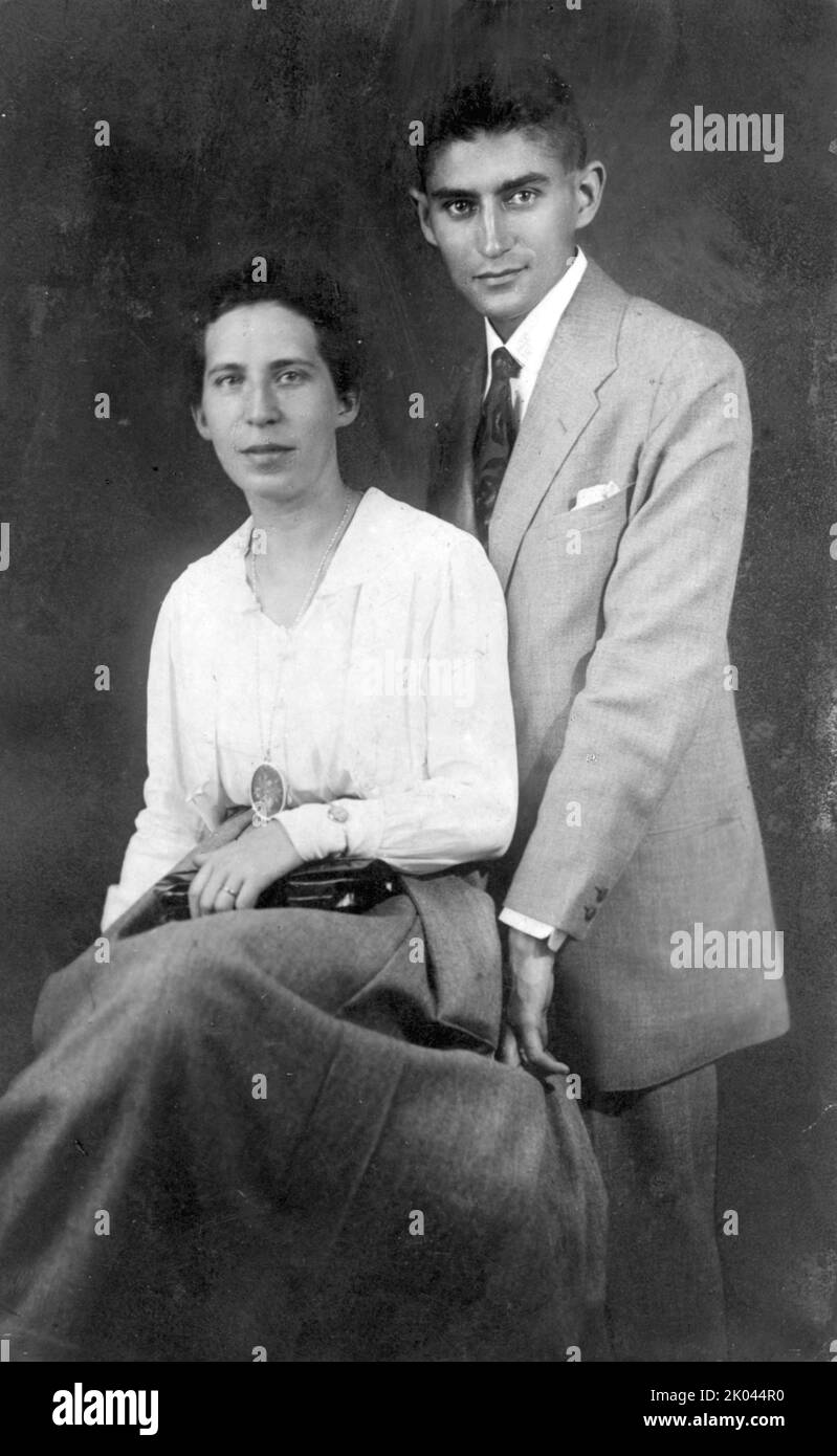 Franz Kafka and Felice Bauer , 1917. Private Collection. Stock Photo