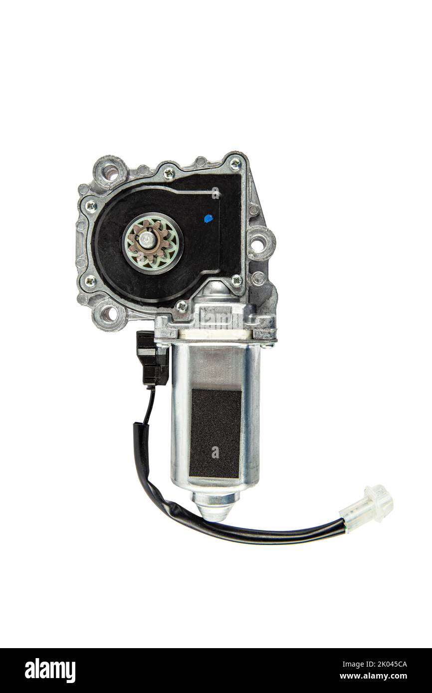 Motor, door window. Electric window mechanism motor for a car on a