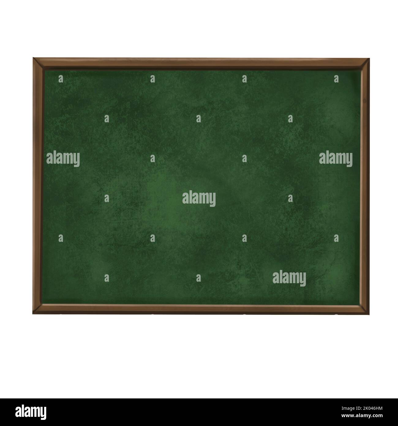 Watercolor illustration of a school blackboard. Green school blackboard