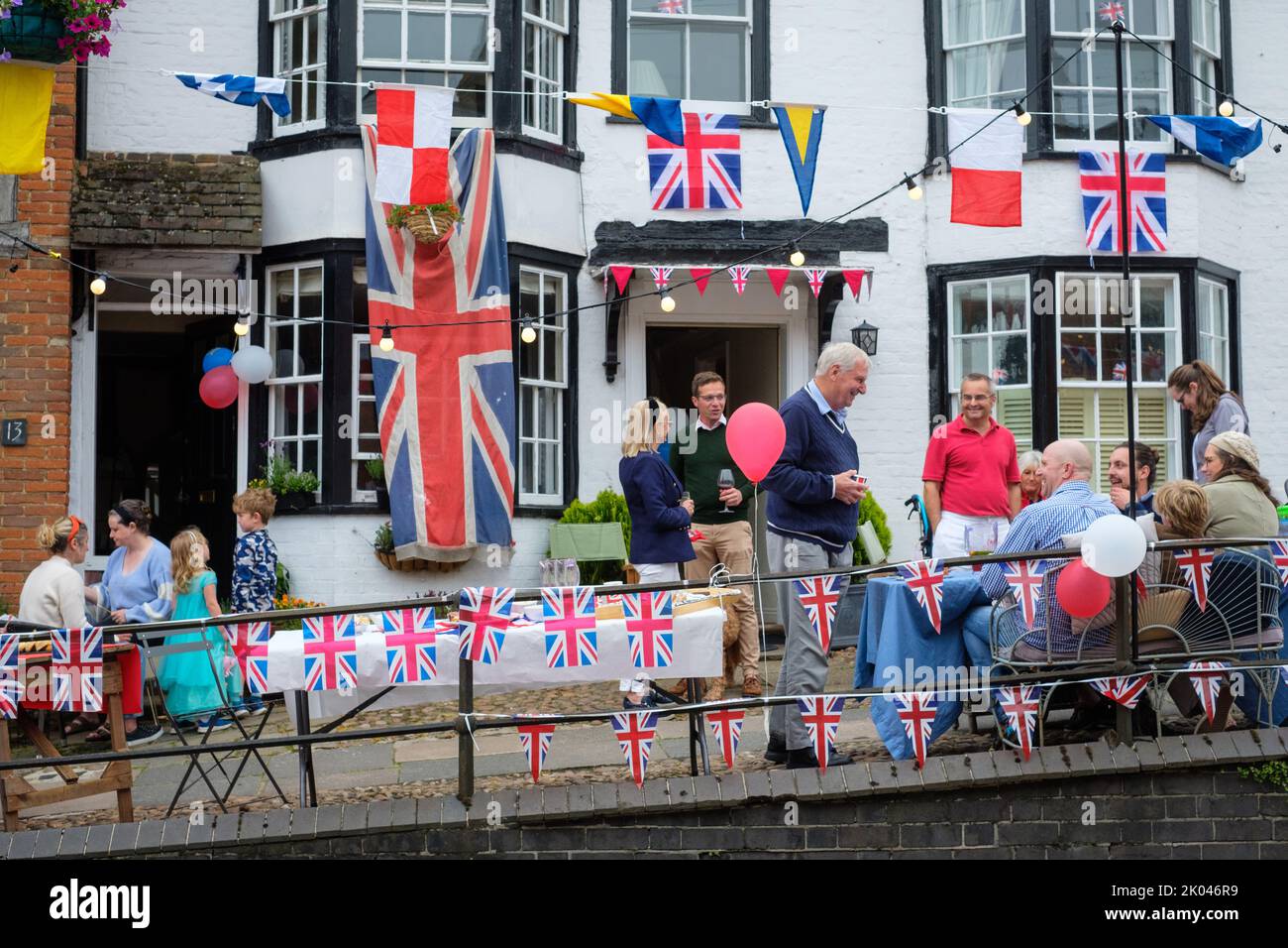 A Street Party held to celebrate the Platinum Jubilee of Her Majesty Queen Elizabeth II in Henley-on-Thames Stock Photo