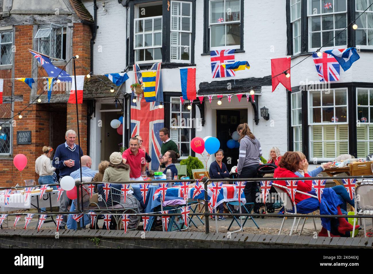 A Street Party held to celebrate the Platinum Jubilee of Her Majesty Queen Elizabeth II in Henley-on-Thames Stock Photo