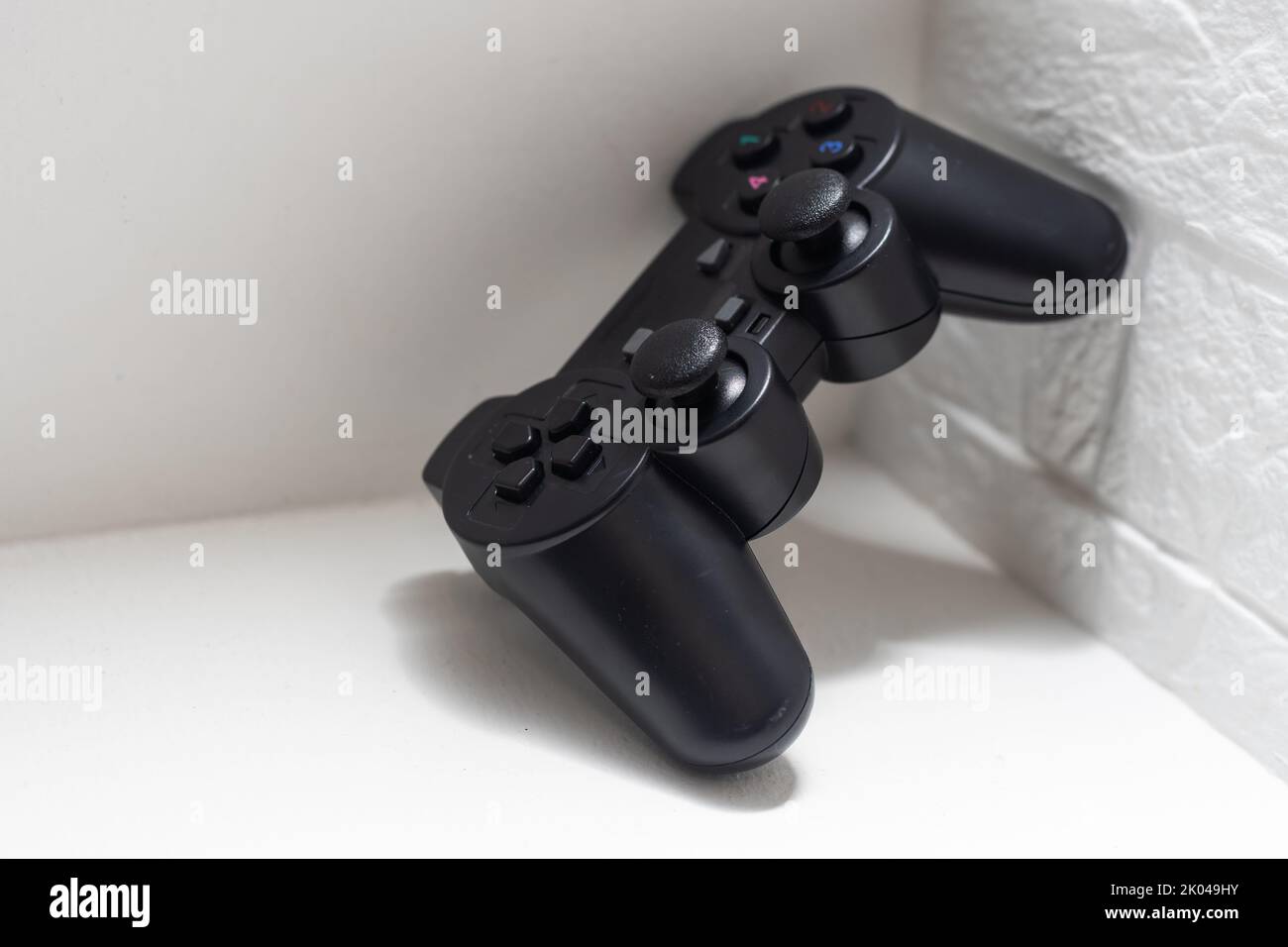 joystick for the game on white background Stock Photo - Alamy