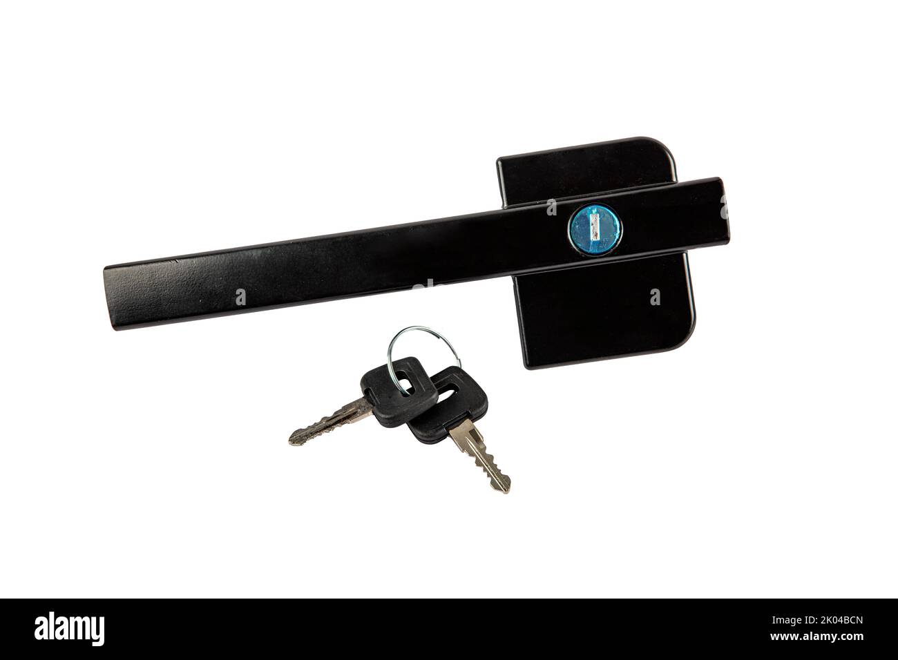 plastic external car door handle. Automotive spare part. isolated on white background, with