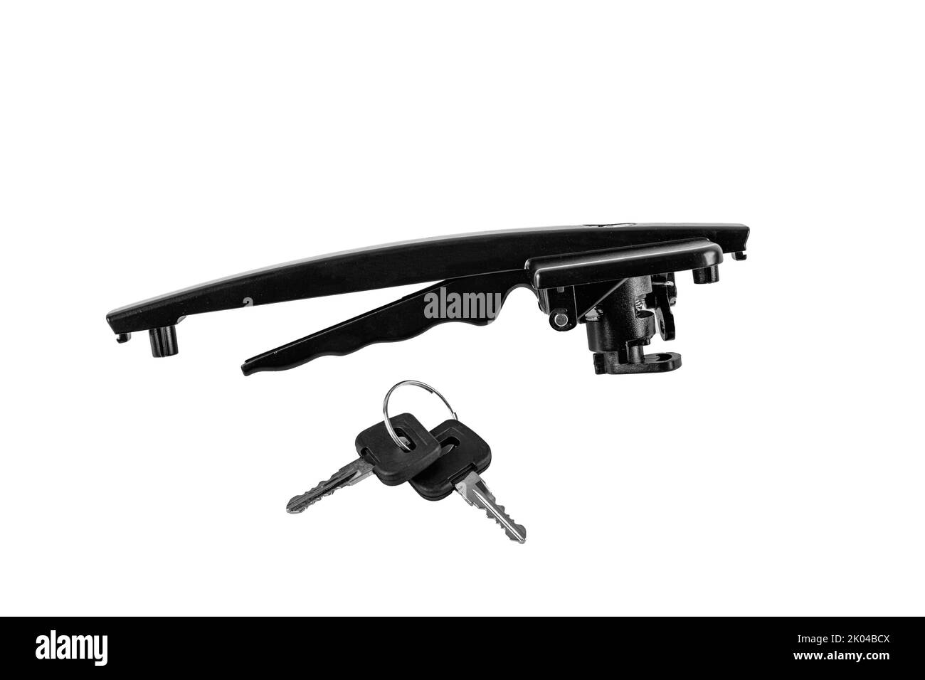 plastic external car door handle. Automotive spare part. isolated on