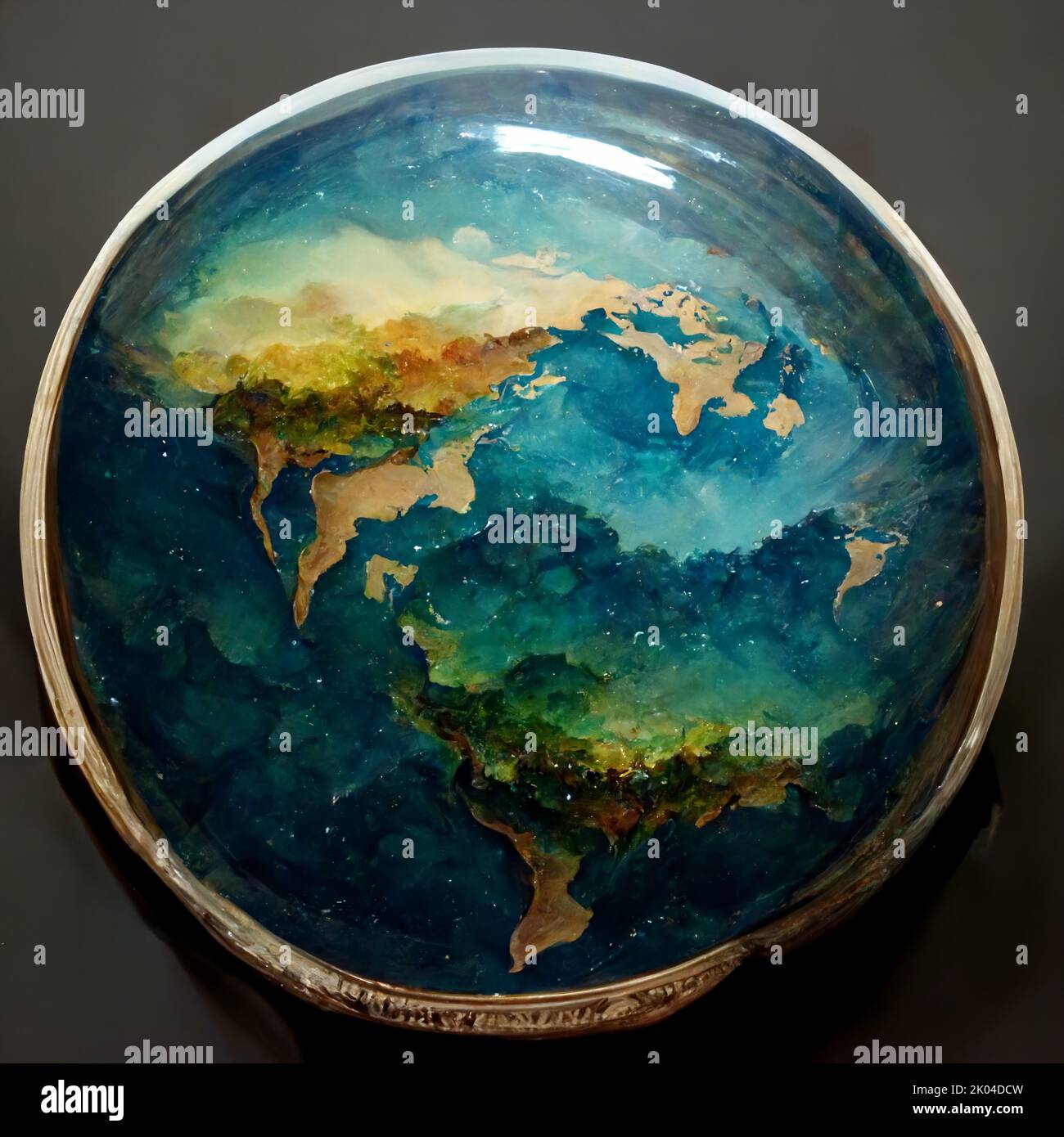 Abstract imaginary globe background. Miniature of our planet. Concept of environment, ecology, symbol of Earth Day Stock Photo