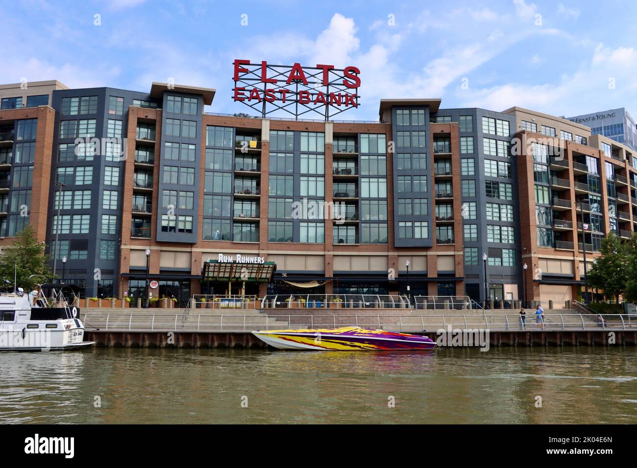 Flats at East Bank Apartments in Cleveland, Ohio Stock Photo