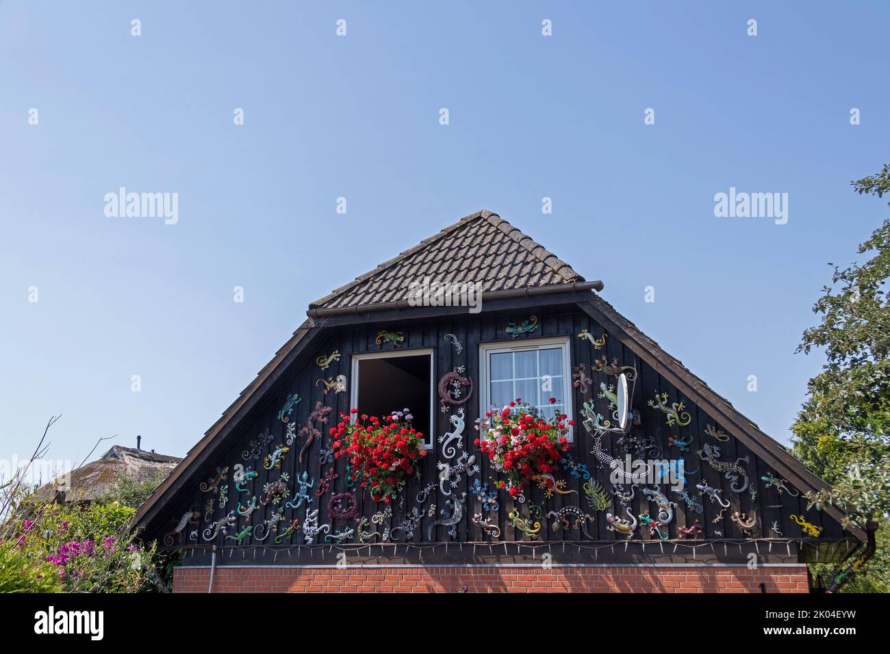 gable, house, Sellin, Rügen Island, Mecklenburg-West Pomerania, Germany Stock Photo