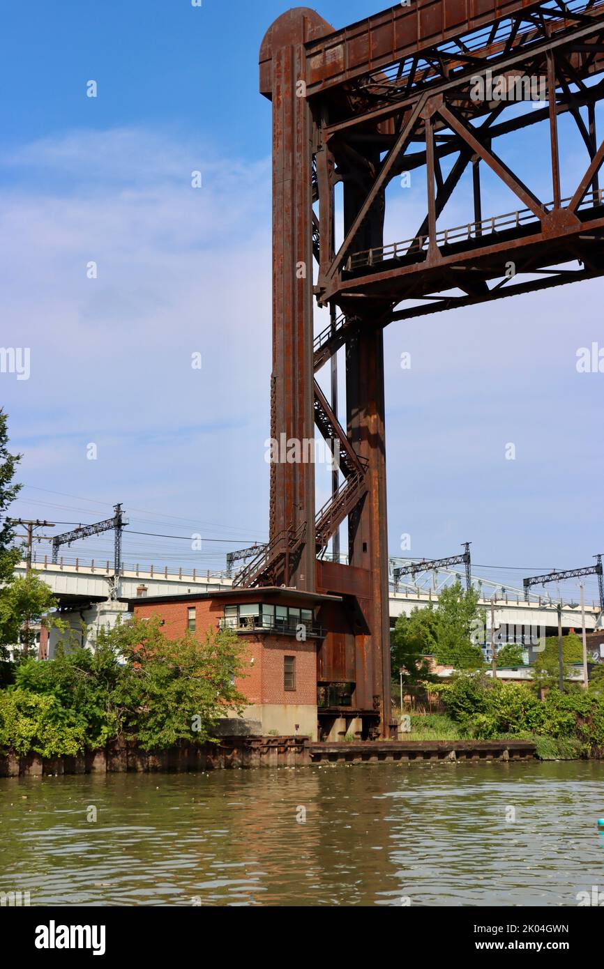 Cuyahoga River Bridge or Iron Curtain Bridge, a railroad bridge over 
