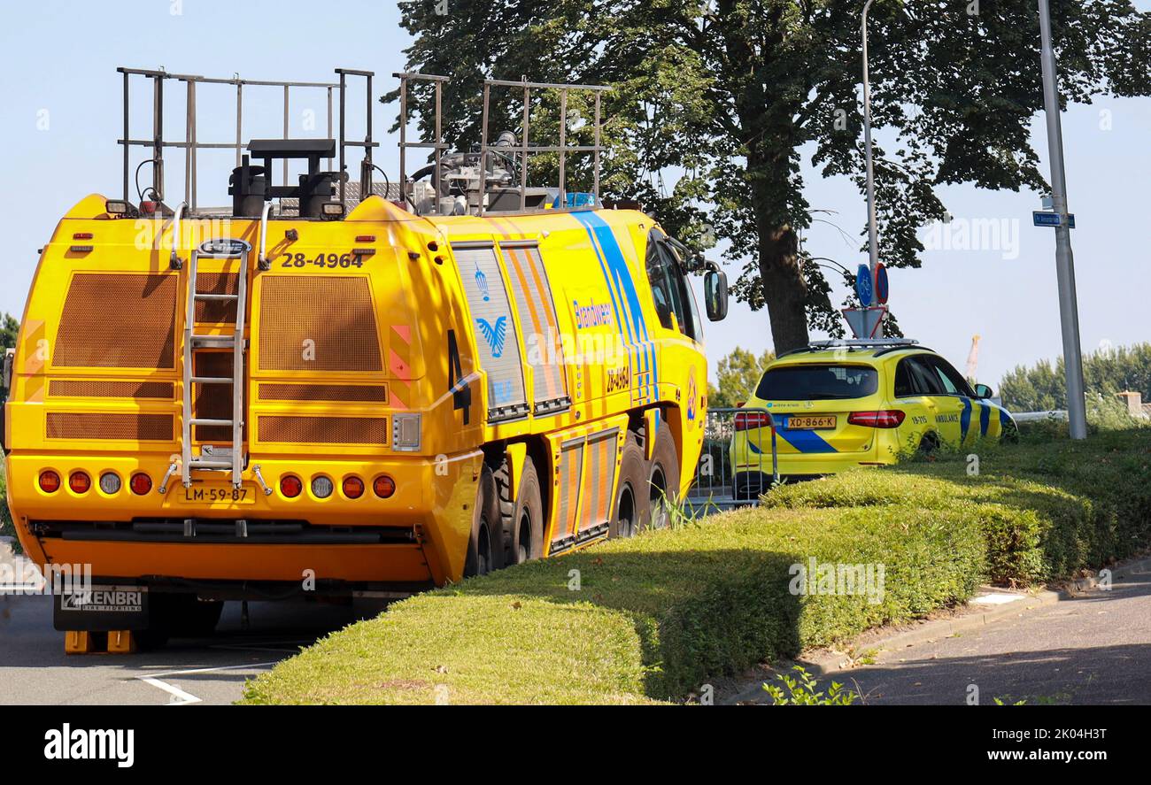 Crashtender from Eindhoven Airport of Dutch Royal Airforce at 112 dag in Nieuwerkerk aan den IJssel netherlands Stock Photo