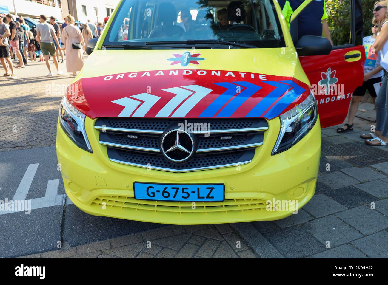 urgent van for usage of organ donation arts or organs transport in the Netherlands Stock Photo