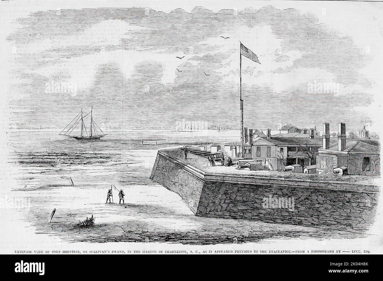 Exterior view of Fort Moultrie, on Sullivan's Island, in the harbor of